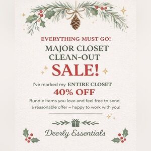 40%+ Year End Sale Entire Closet